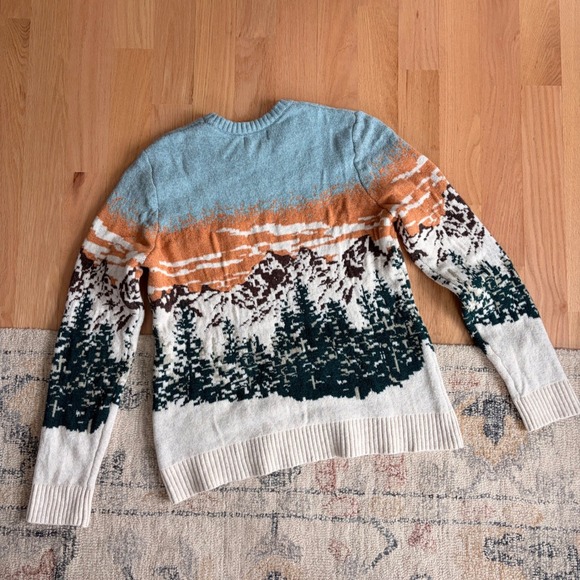 Old Navy SoSoft Mountain Landscape Intarsia Crew Neck Sweater Men's L Unisex - Picture 2 of 7